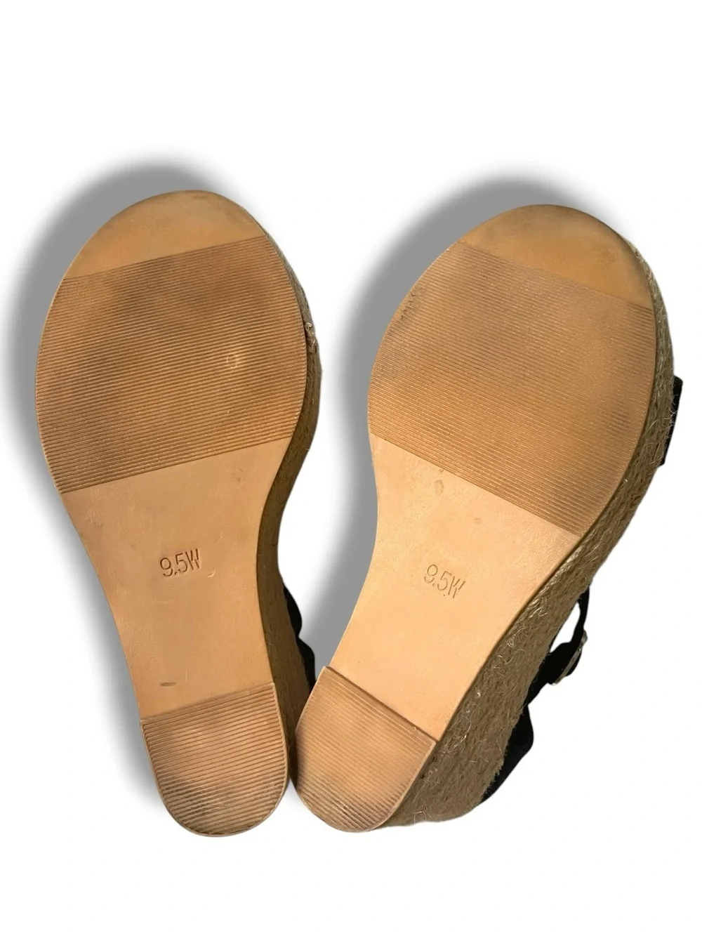 Torrid Black Espadrille Wedge Sandals Ankle Strap Platform Heels Size 9.5W